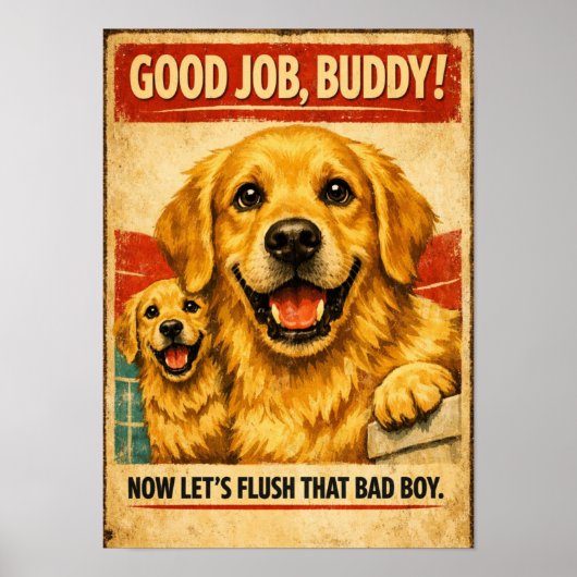 Gouden Retriever Aanmoediging Poster (Voorkant)