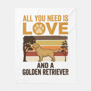 Gouden Retriever Alles wat je nodig hebt is Liefde Fleece Deken