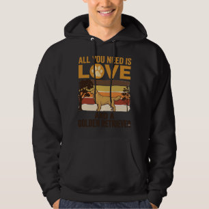Gouden Retriever Alles wat je nodig hebt is Liefde Hoodie