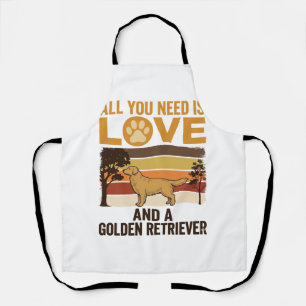 Gouden Retriever Alles wat je nodig hebt is Liefde Schort
