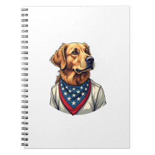 Gouden Retriever Americana Vintage Gegraveerd T-sh Notitieboek