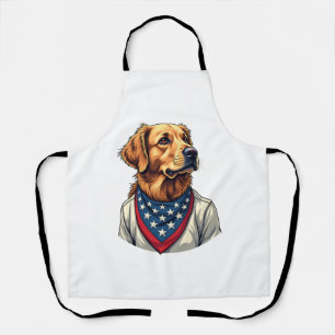 Gouden Retriever Americana Vintage Gegraveerd T-sh Schort