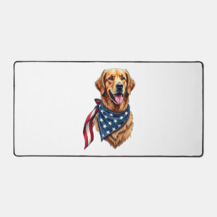 Gouden Retriever Americana Vintage Gegraveerde T-s Bureaumat