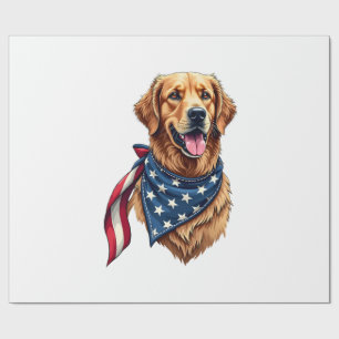 Gouden Retriever Americana Vintage Gegraveerde T-s Cadeaupapier