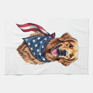 Gouden Retriever Americana Vintage Gegraveerde T-s Theedoek