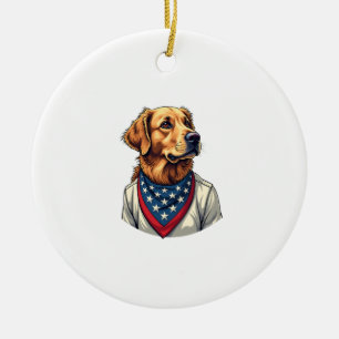 Gouden Retriever Amerikaans Vintage Gegraveerd T-s Keramisch Ornament