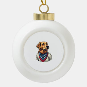 Gouden Retriever Amerikaans Vintage Gegraveerde T- Keramische Bal Ornament