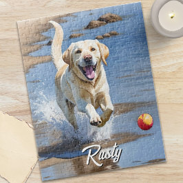 Gouden Retriever Apport Waterverf Strand Hond Legpuzzel