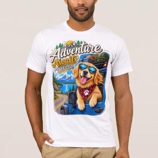 Gouden Retriever Avontuur Wacht Wegreis T-shirt
