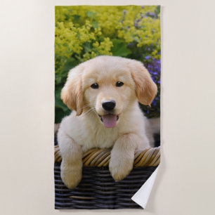 Gouden Retriever Baby Hond Puppy Grappige Huisdier Strandlaken