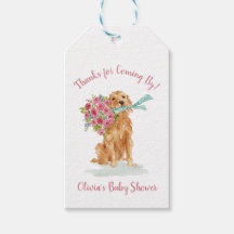 Gouden Retriever Baby Shower Feest Favor Tags