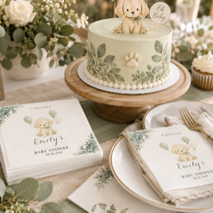 Gouden Retriever Baby Shower Salie Groen Eucalyptu Servet