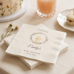 Gouden Retriever Baby Shower Waterverf Wildbloem Servet