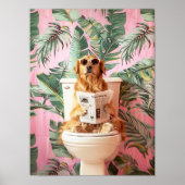 Gouden Retriever Badkamer Print, Grappige Poster B (Voorkant)