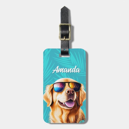 Gouden Retriever Bagage Label (Voorkant verticaal)