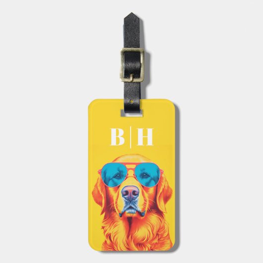 Gouden Retriever Bagage Label (Voorkant verticaal)