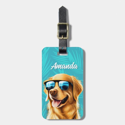 Gouden Retriever Bagage Label (Voorkant verticaal)