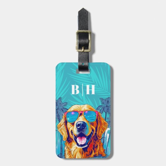 Gouden Retriever Bagage Label (Voorkant verticaal)