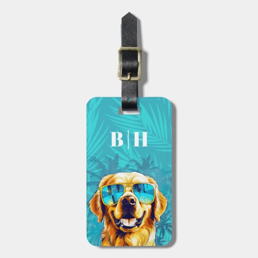 Gouden Retriever Bagage Label (Voorkant verticaal)