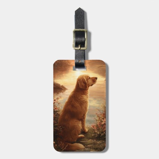 Gouden Retriever Bagage Label (Voorkant verticaal)