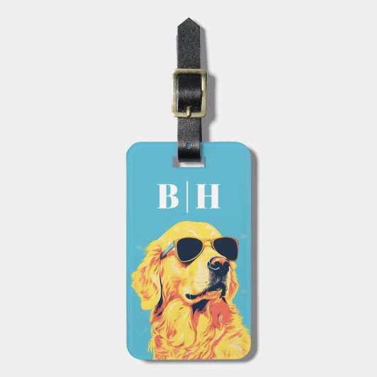 Gouden Retriever Bagage Label (Voorkant verticaal)
