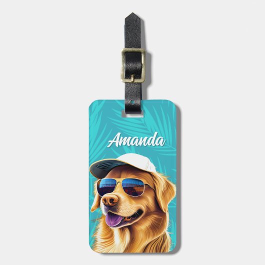 Gouden Retriever Bagage Label (Voorkant verticaal)