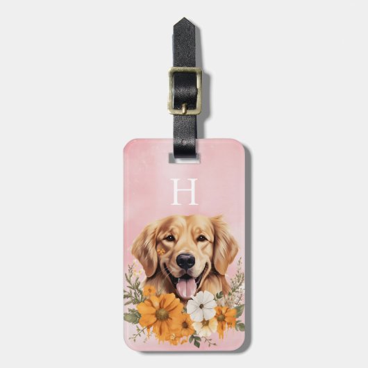 Gouden Retriever Bagage Label (Voorkant verticaal)