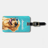 Gouden Retriever Bagage Label (Voorkant horizontaal)
