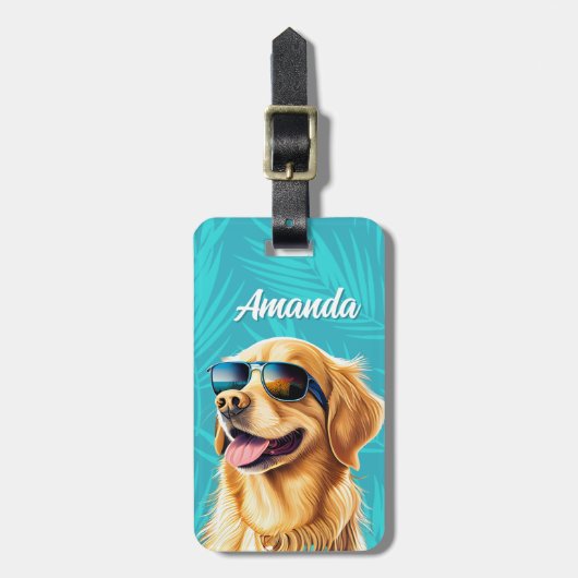 Gouden Retriever Bagage Label (Voorkant verticaal)