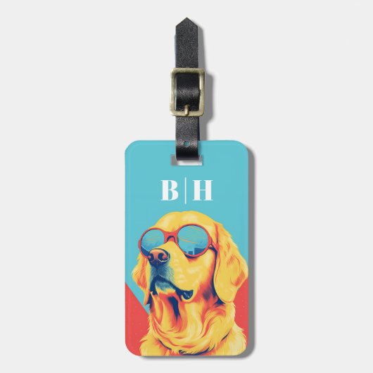 Gouden Retriever Bagage Label (Voorkant verticaal)