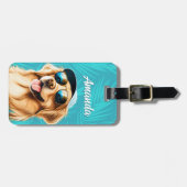 Gouden Retriever Bagage Label (Voorkant horizontaal)