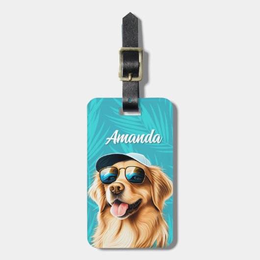 Gouden Retriever Bagage Label (Voorkant verticaal)