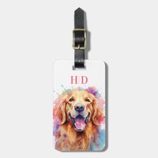Gouden Retriever Bagage Label (Voorkant verticaal)