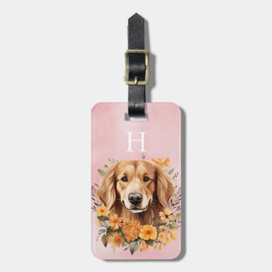 Gouden Retriever Bagage Label (Voorkant verticaal)