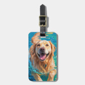 Gouden Retriever Bagage Label (Voorkant verticaal)