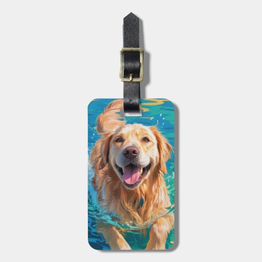 Gouden Retriever Bagage Label (Voorkant verticaal)