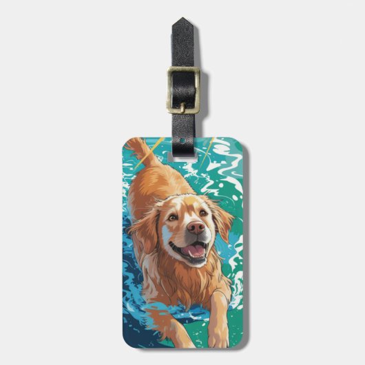 Gouden Retriever Bagage Label (Voorkant verticaal)