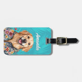 Gouden Retriever Bagage Label (Voorkant horizontaal)