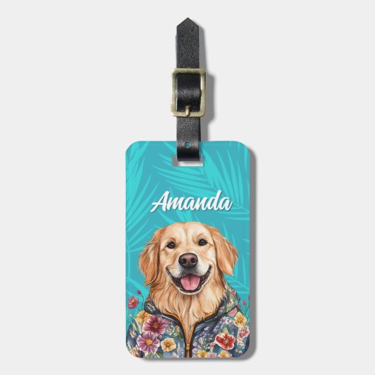 Gouden Retriever Bagage Label (Voorkant verticaal)