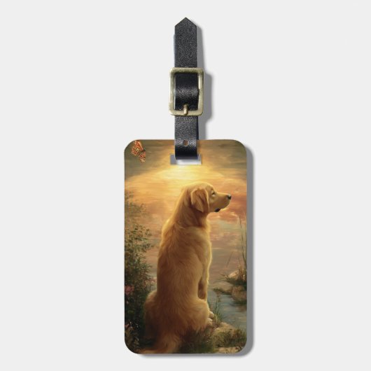 Gouden Retriever Bagage Label (Voorkant verticaal)