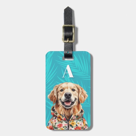 Gouden Retriever Bagage Label (Voorkant verticaal)