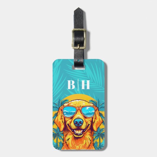 Gouden Retriever Bagage Label (Voorkant verticaal)