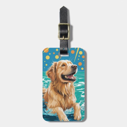 Gouden Retriever Bagage Label (Voorkant verticaal)