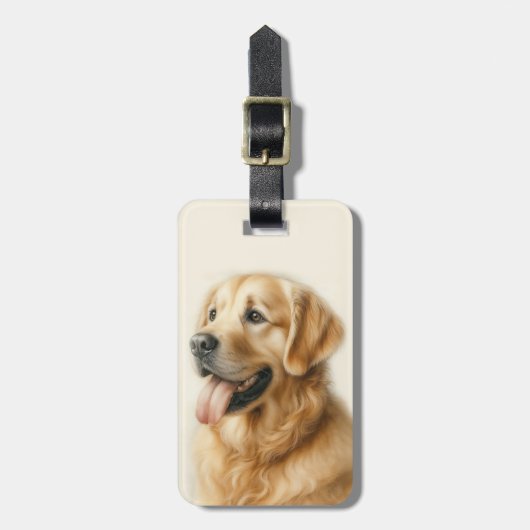 Gouden Retriever Bagage Label (Voorkant verticaal)