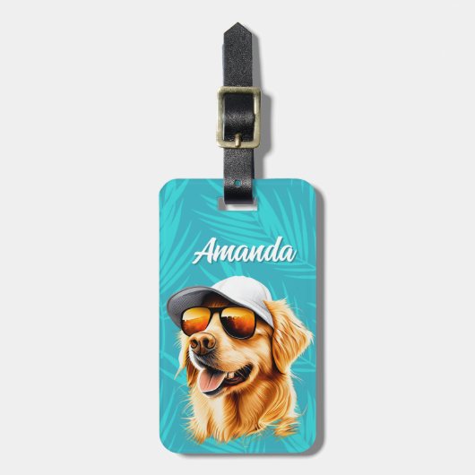 Gouden Retriever Bagage Label (Voorkant verticaal)