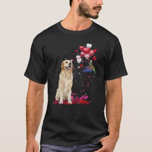 Gouden Retriever Ballon Kolibrie Hart Liefde Ro T-shirt