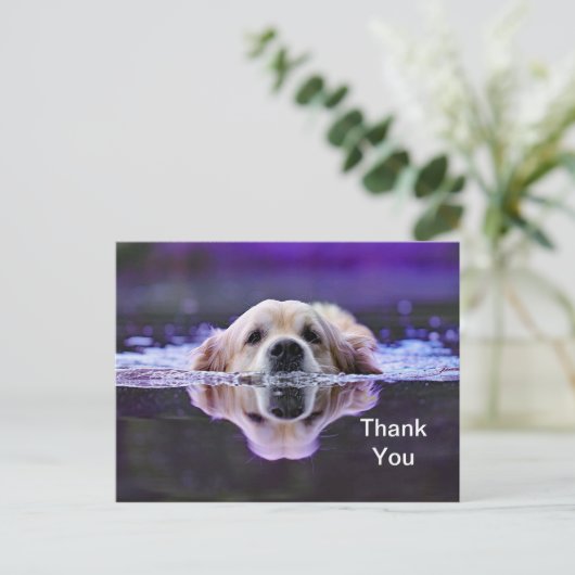 Gouden Retriever Bedankkaart Briefkaart (Staand voorkant)