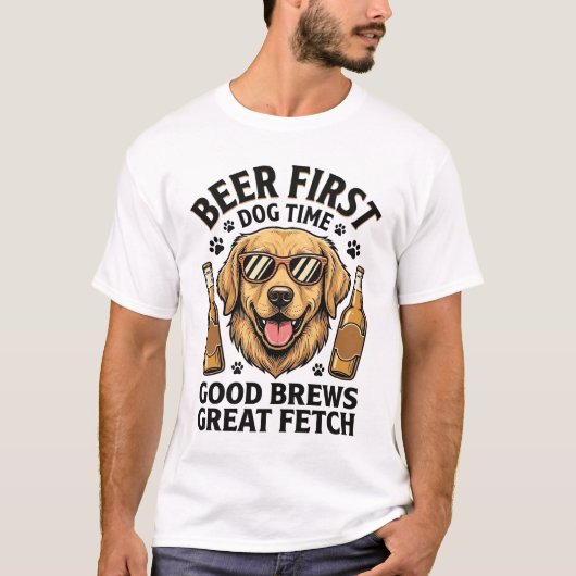 Gouden Retriever Bier Shirt Grappige Hond Liefhebb (Voorkant)