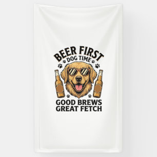 Gouden Retriever Bier Shirt Grappige Hond Liefhebb Spandoek