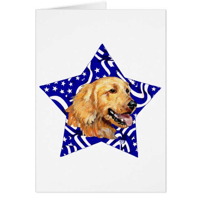 Gouden Retriever Blauwe Ster (Voorkant)